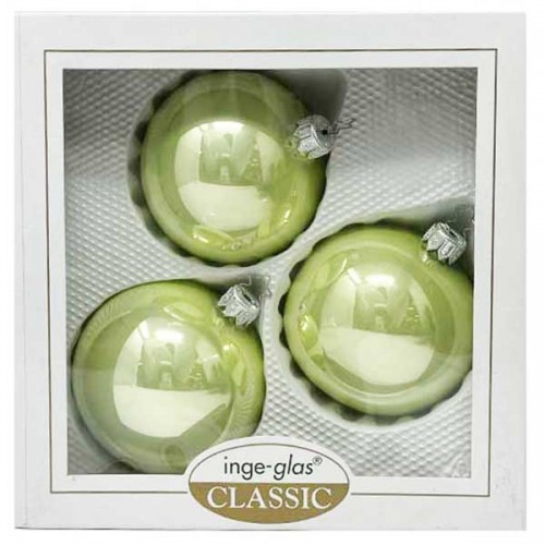 Set of 3 pistachio balls with pearl finish